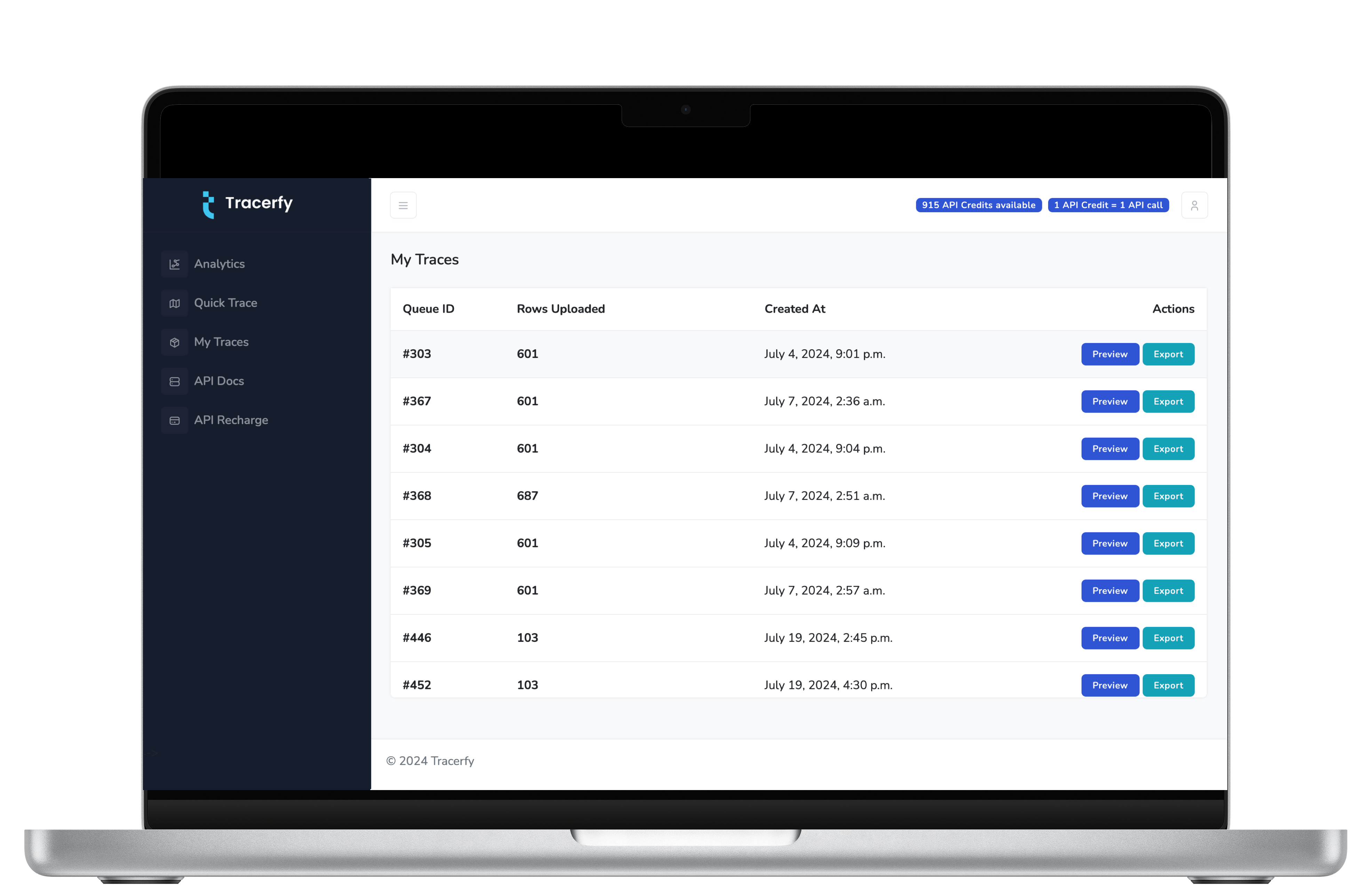 Step 3: Export skip traced results via email - Tracerfy delivery system